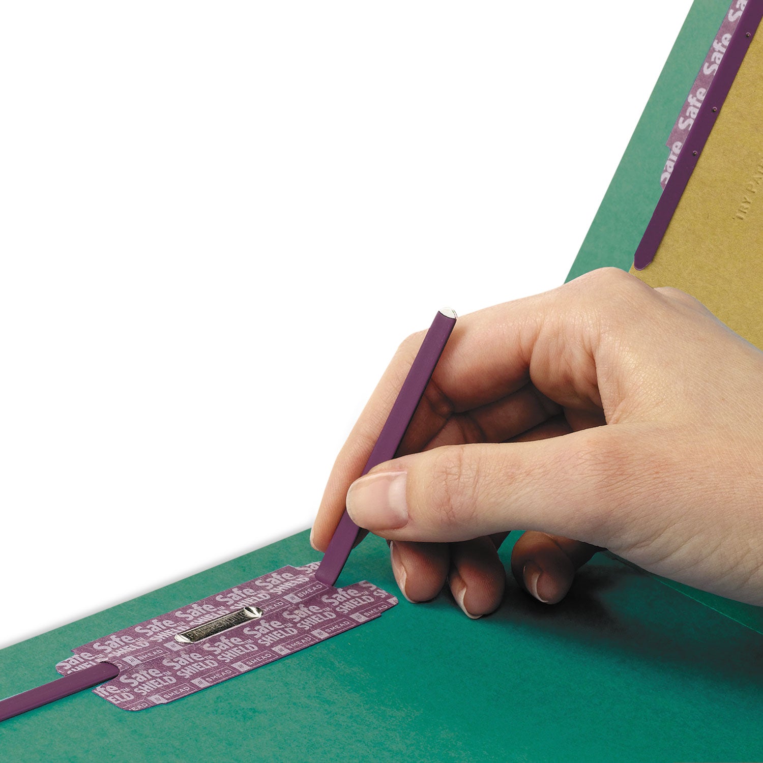 Smead Straight Tab Cut Legal Recycled Classification Folder - 8 1/2" x 14" - 2" Expansion - 2 x 2S Fastener(s) - 2" for Folder - End Tab Location - 2 Divider(s) - 25 pt. - Pressboard - Green - 100% Recycled - 10 / Box