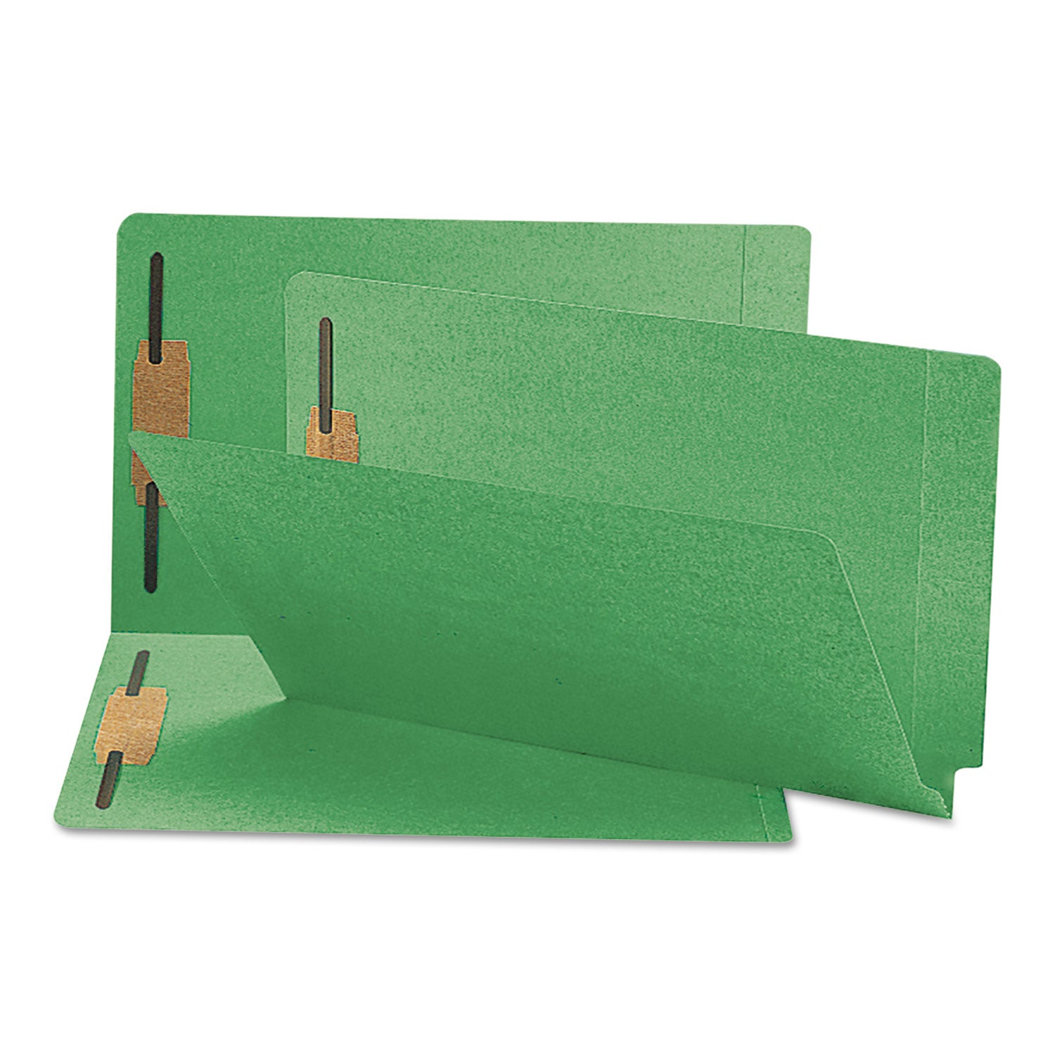 Smead Colored Straight Tab Cut Legal Recycled Fastener Folder - 8 1/2" x 14" - 3/4" Expansion - 2 x 2B Fastener(s) - 2" for Folder - End Tab Location - 11 pt. - 2 Plys - Green - 10% Recycled - 50 / Box