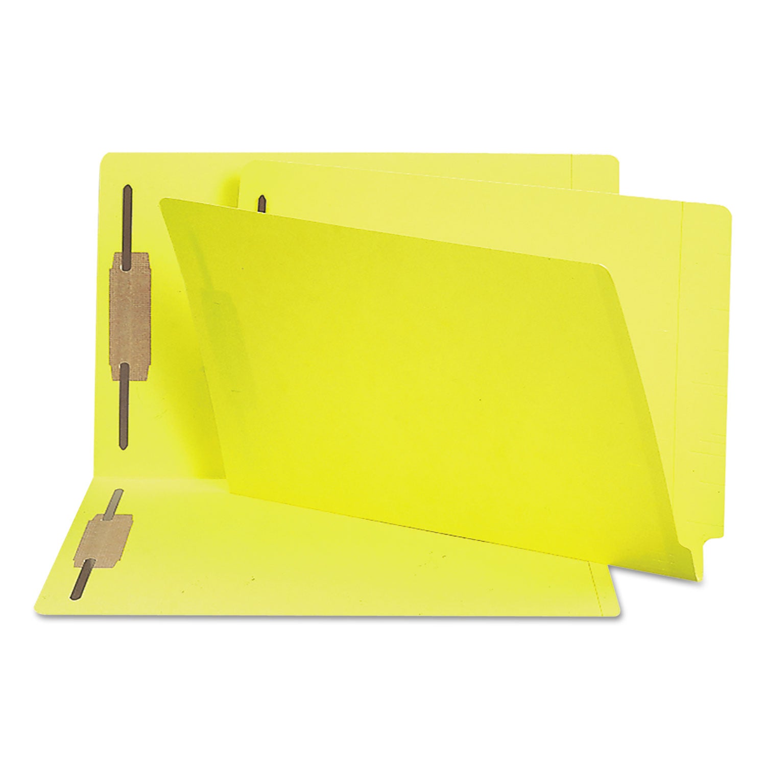 Smead Shelf-Master Straight Tab Cut Legal Recycled Fastener Folder - 8 1/2" x 14" - 3/4" Expansion - 2 x 2B Fastener(s) - 2" for Folder - 11 pt. - 2 Plys - Yellow - 10% Recycled - 50 / Box