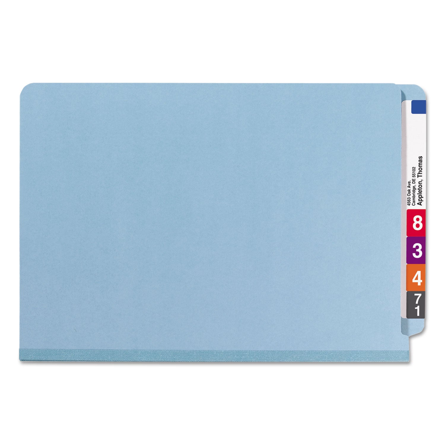 Smead Legal Recycled Classification Folder - 8 1/2" x 14" - 2" Expansion - 2 x 2S Fastener(s) - 2" for Folder - End Tab Location - 2 Divider(s) - 25 pt. - Pressboard - Blue - 100% Recycled - 10 / Box