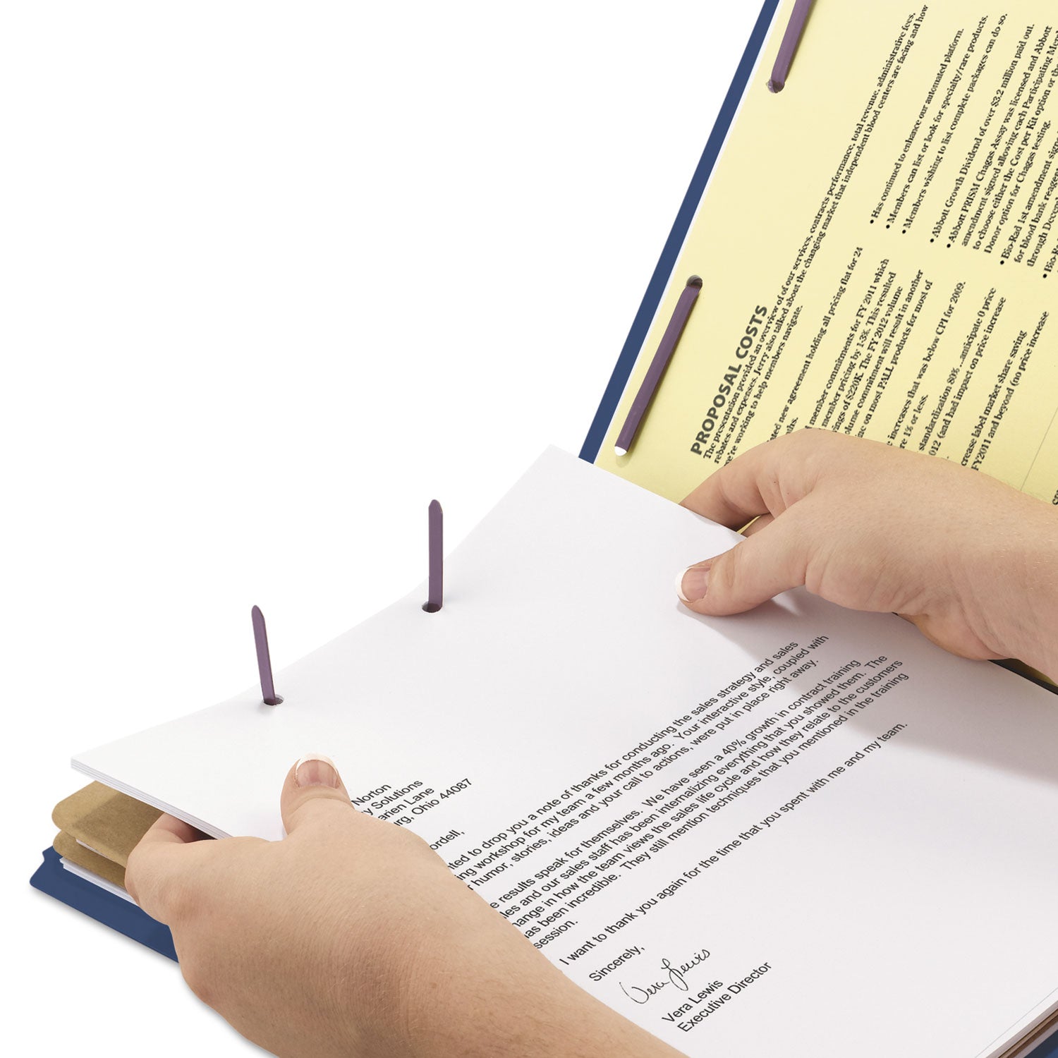 Smead Straight Tab Cut Legal Recycled Classification Folder - 8 1/2" x 14" - 2" Expansion - 2 x 2S Fastener(s) - 2" for Folder - End Tab Location - 2 Divider(s) - 25 pt. - Pressboard - Dark Blue - 100% Recycled - 10 / Box