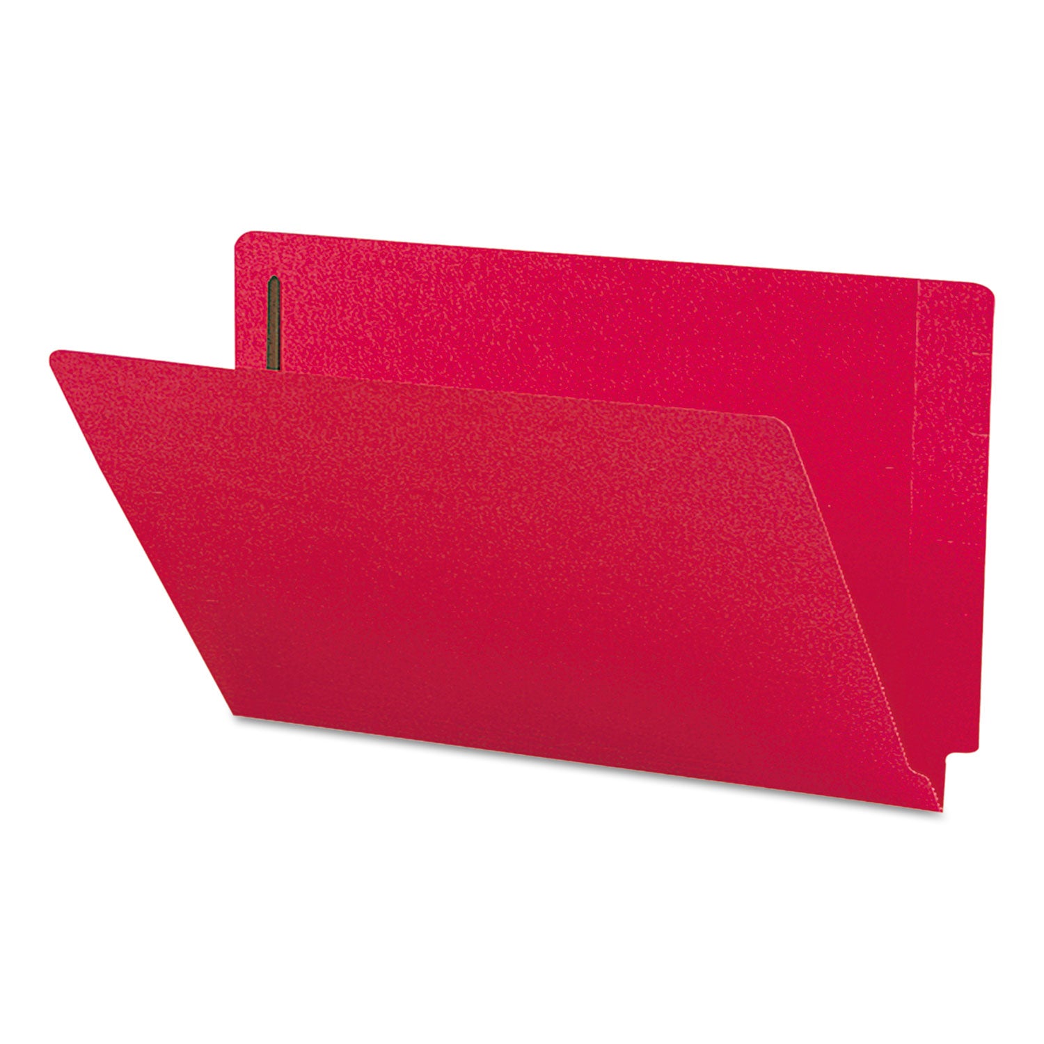 Smead Colored Straight Tab Cut Legal Recycled Fastener Folder - 8 1/2" x 14" - 3/4" Expansion - 2 x 2B Fastener(s) - 2" for Folder - End Tab Location - 11 pt. - 2 Plys - Red - Heavyweight - 10% Recycled - 50 / Box