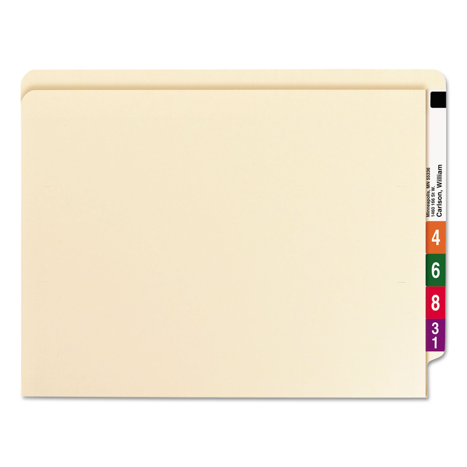 Smead Straight Tab Cut Letter Recycled Fastener Folder - 8 1/2" x 11" - 3/4" Expansion - 1 x 2B Fastener(s) - 2" for Folder - 1 Inside Front Pocket(s) - 11 pt. - 2 Plys - Manila - 10% Recycled - 50 / Box