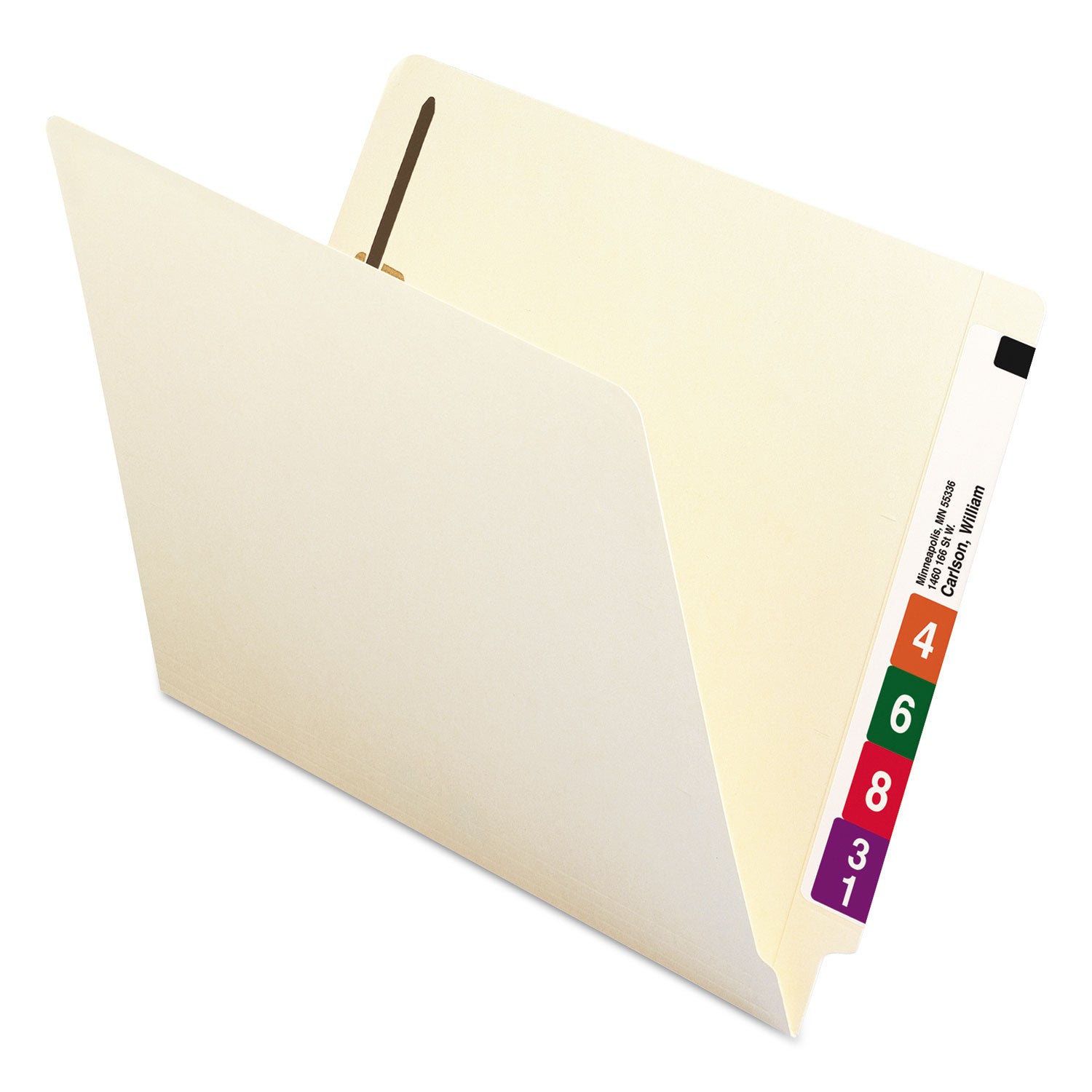 Smead Straight Tab Cut Letter Recycled Fastener Folder - 8 1/2" x 11" - 3/4" Expansion - 2 x 2B Fastener(s) - 2" for Folder - 11 pt. - 2 Plys - Manila - Acid-free - 100% Recycled - 50 / Box