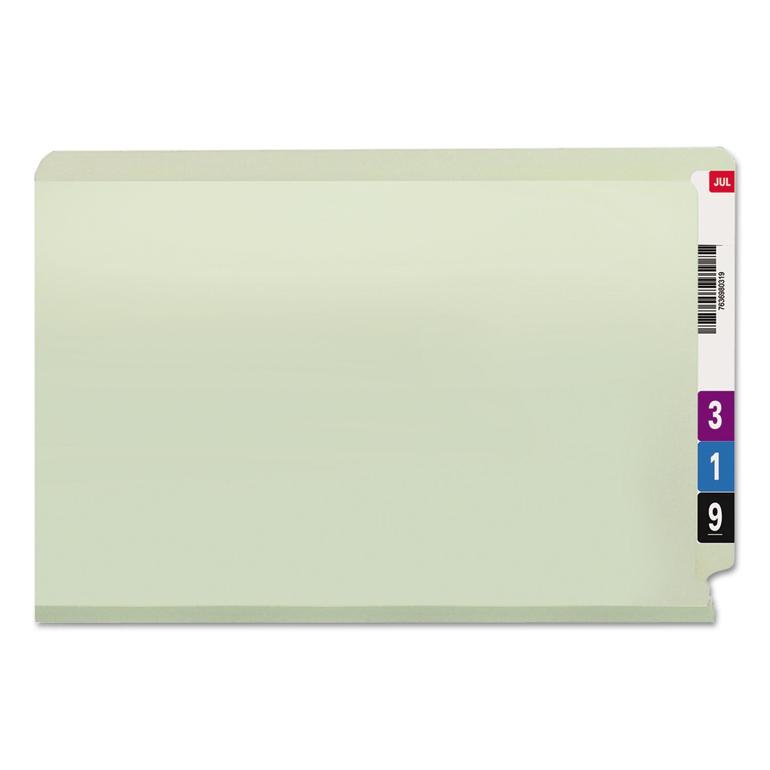 Smead Legal Recycled Fastener Folder - 8 1/2" x 14" - 1" Expansion - 2 x 2S Fastener(s) - 2" for Folder - End Tab Location - 25 pt. - Pressboard - Gray, Green - Heavy Duty, Rounded Corner - 100% Recycled - 25 / Box