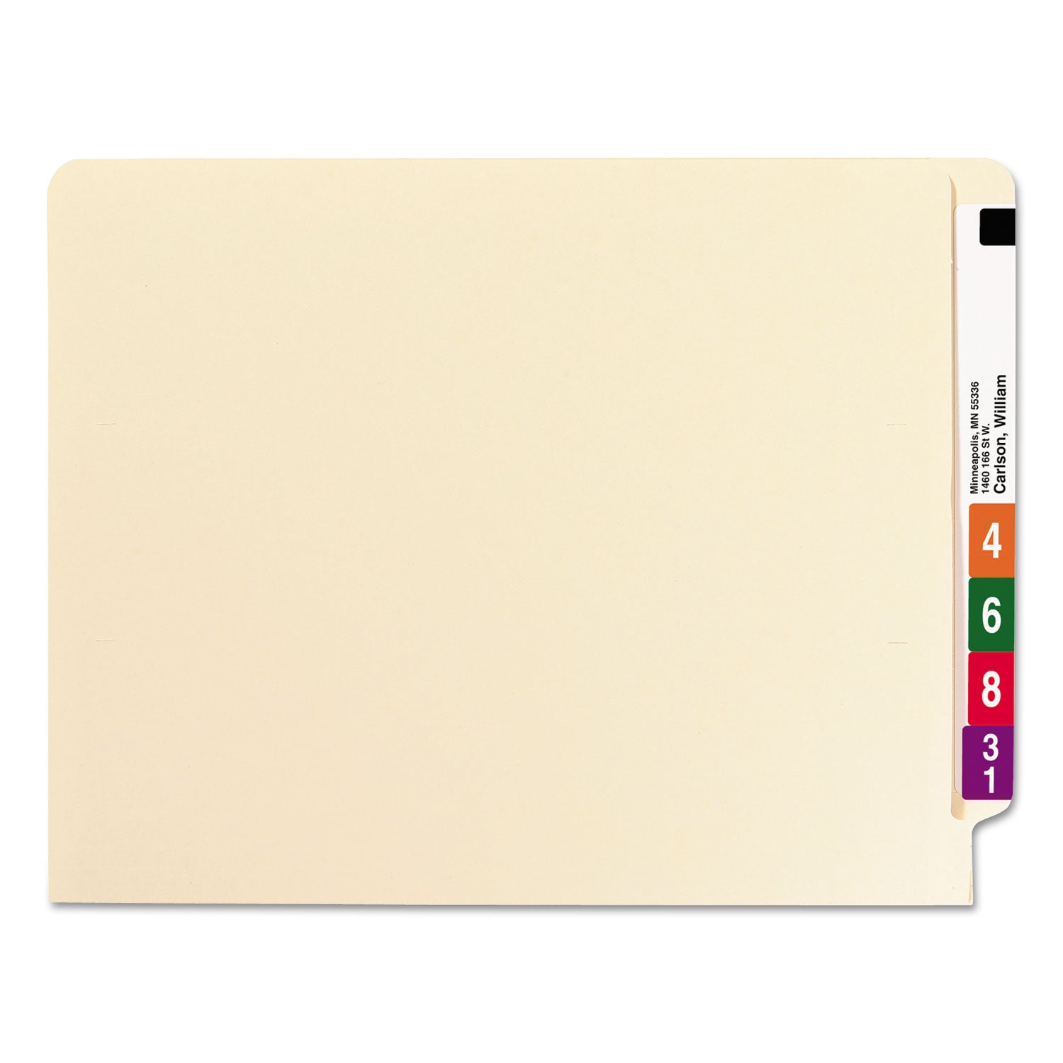 Smead Straight Tab Cut Letter Recycled Fastener Folder - 8 1/2" x 11" - 3/4" Expansion - 2 x 2B Fastener(s) - 2" for Folder - 11 pt. - 2 Plys - Manila - Acid-free - 100% Recycled - 50 / Box