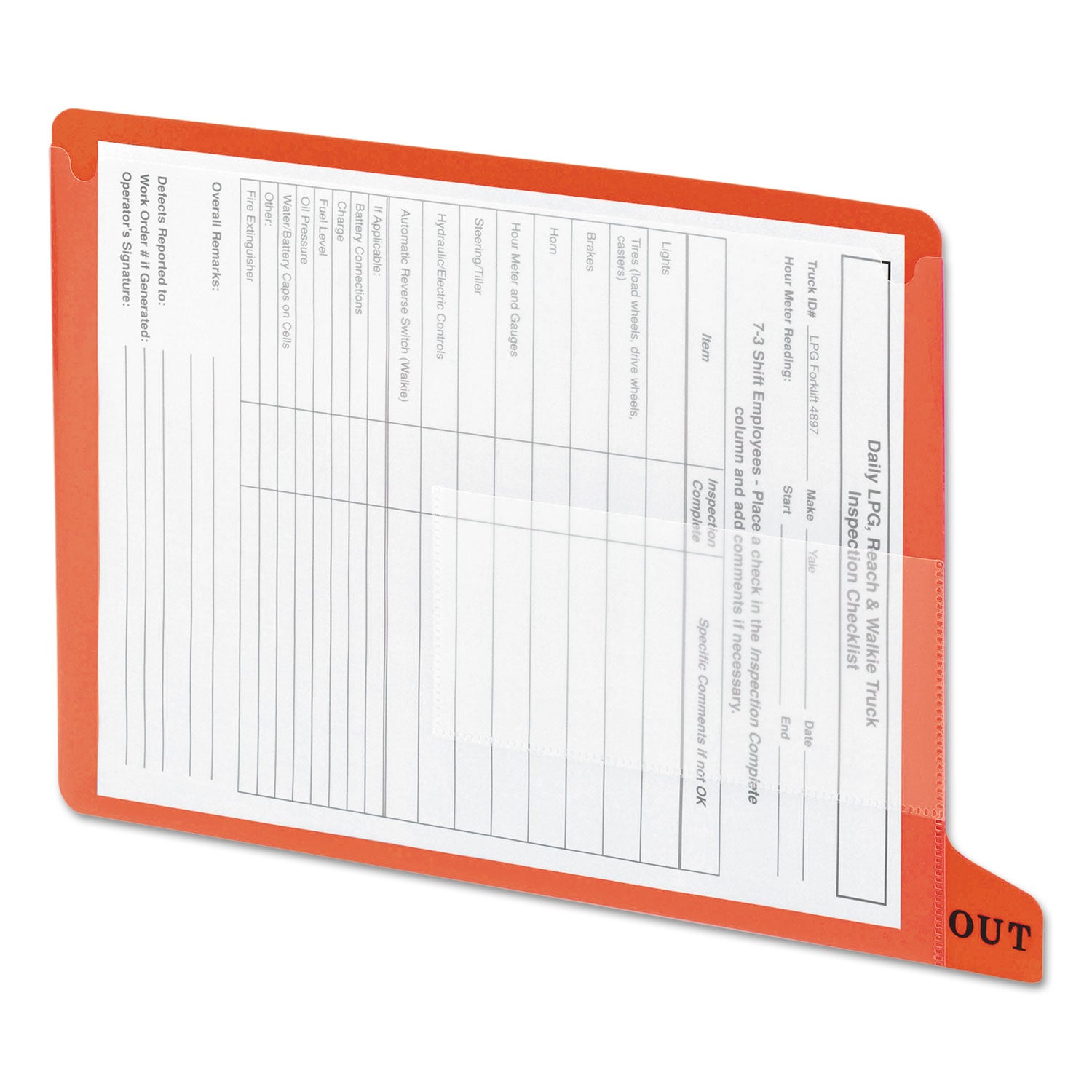 Smead End Tab Out Guides - Printed Bottom Tab(s) - Message - OUT - Letter - Red Poly Tab(s) - 25 / Box