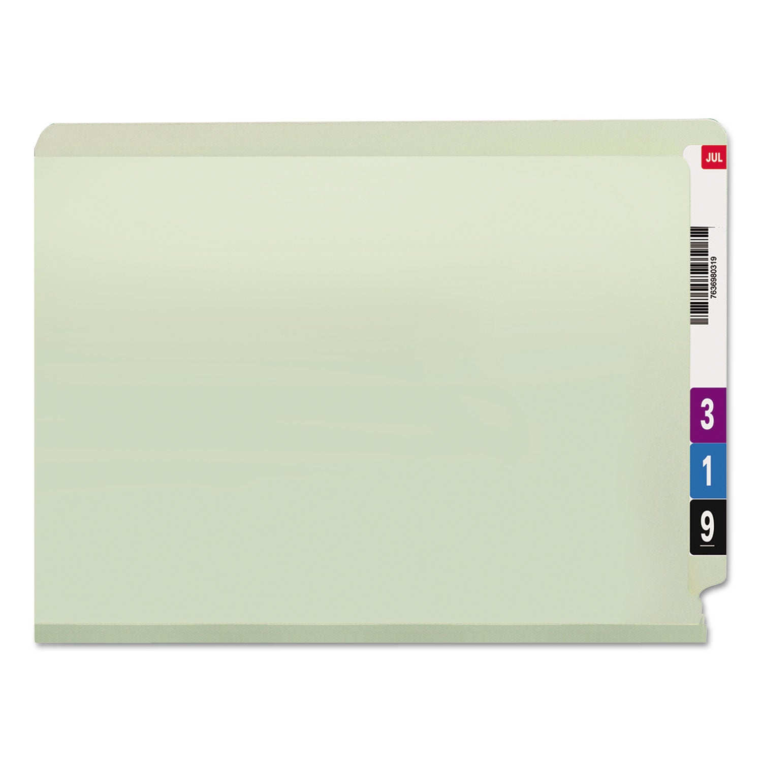 Smead Letter Recycled Fastener Folder - 8 1/2" x 11" - 3" Expansion - 2 x 2S Fastener(s) - 2" for Folder - End Tab Location - 25 pt. - Pressboard - Gray, Green - Heavy Duty, Rounded Corner - 100% Recycled - 25 / Box