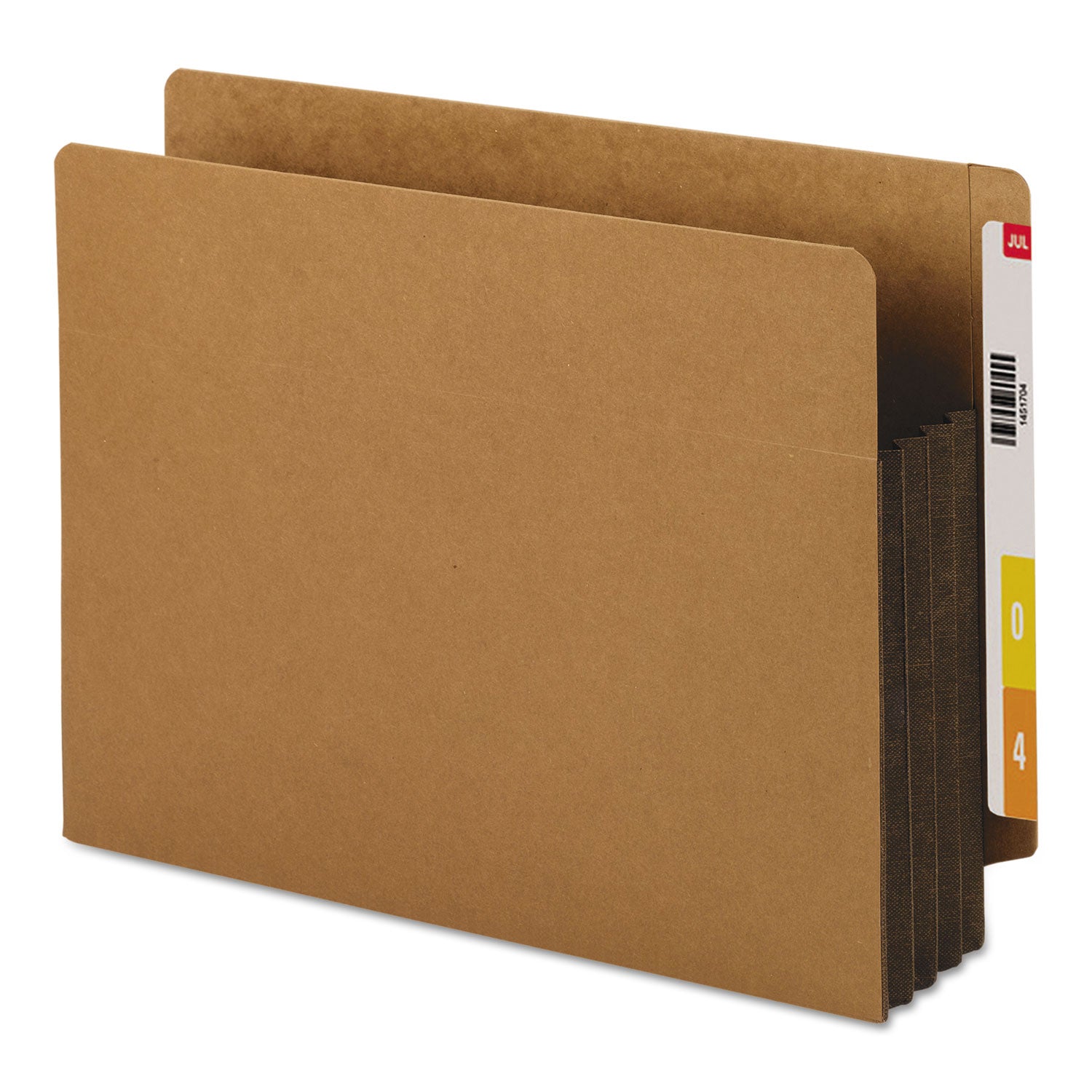 Smead Straight Tab Cut Letter Recycled File Pocket - 8 1/2" x 11" - 3 1/2" Expansion - 1 Pocket(s) - Top Tab Location - 12.5 pt. - 2 Plys - Dark Brown - 30% Recycled - 10 / Box