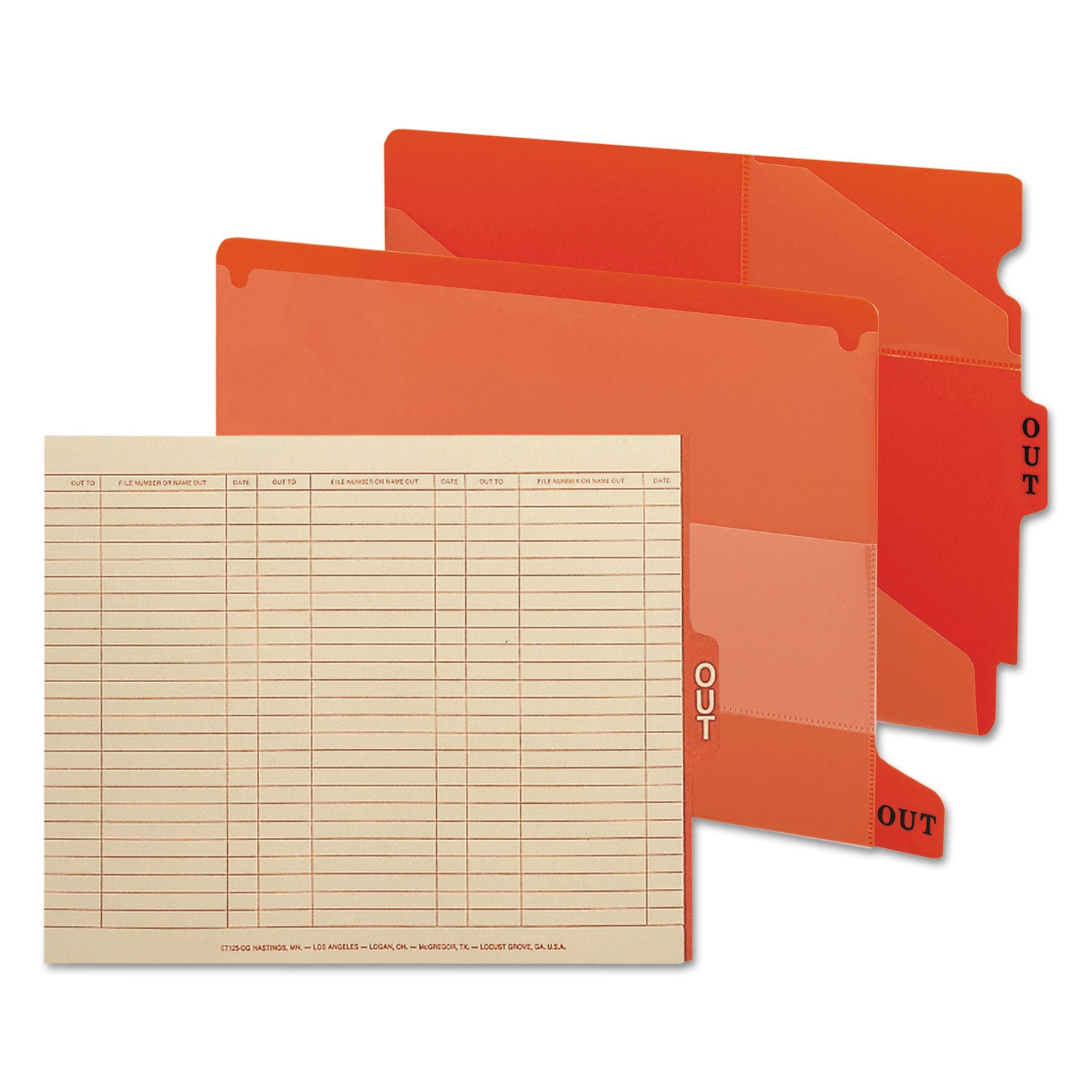 Smead End Tab Out Guides - Printed Bottom Tab(s) - Message - OUT - Letter - Red Poly Tab(s) - 25 / Box