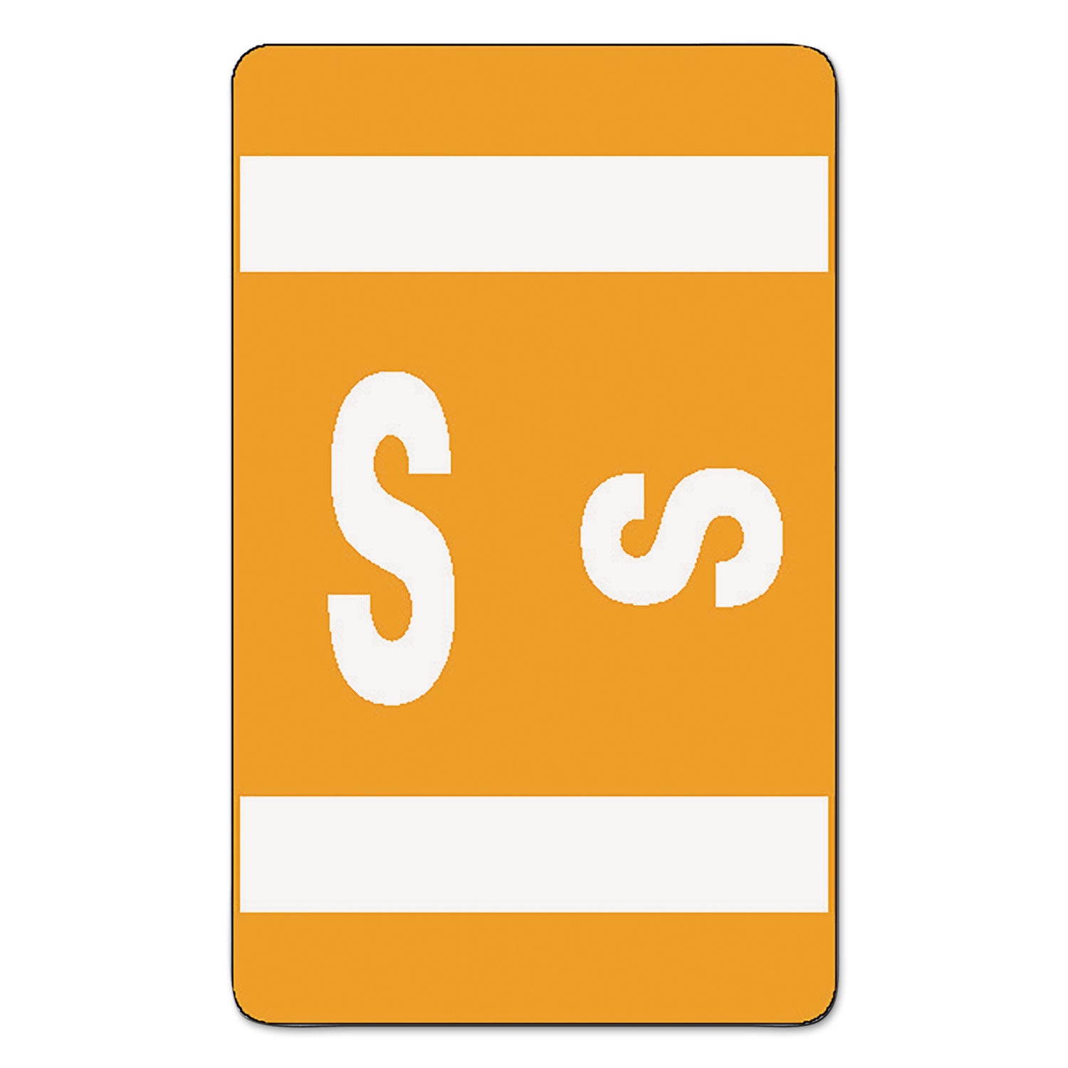 Alphaz Color-Coded Second Letter Alphabetical Labels, S, 1 X 1.63, Orange, 10/Sheet, 10 Sheets/Pack
