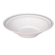 Masterpiece Plastic Dinnerware, Bowl, 10 Oz, White/silver, 10/pack, 15 Packs/carton