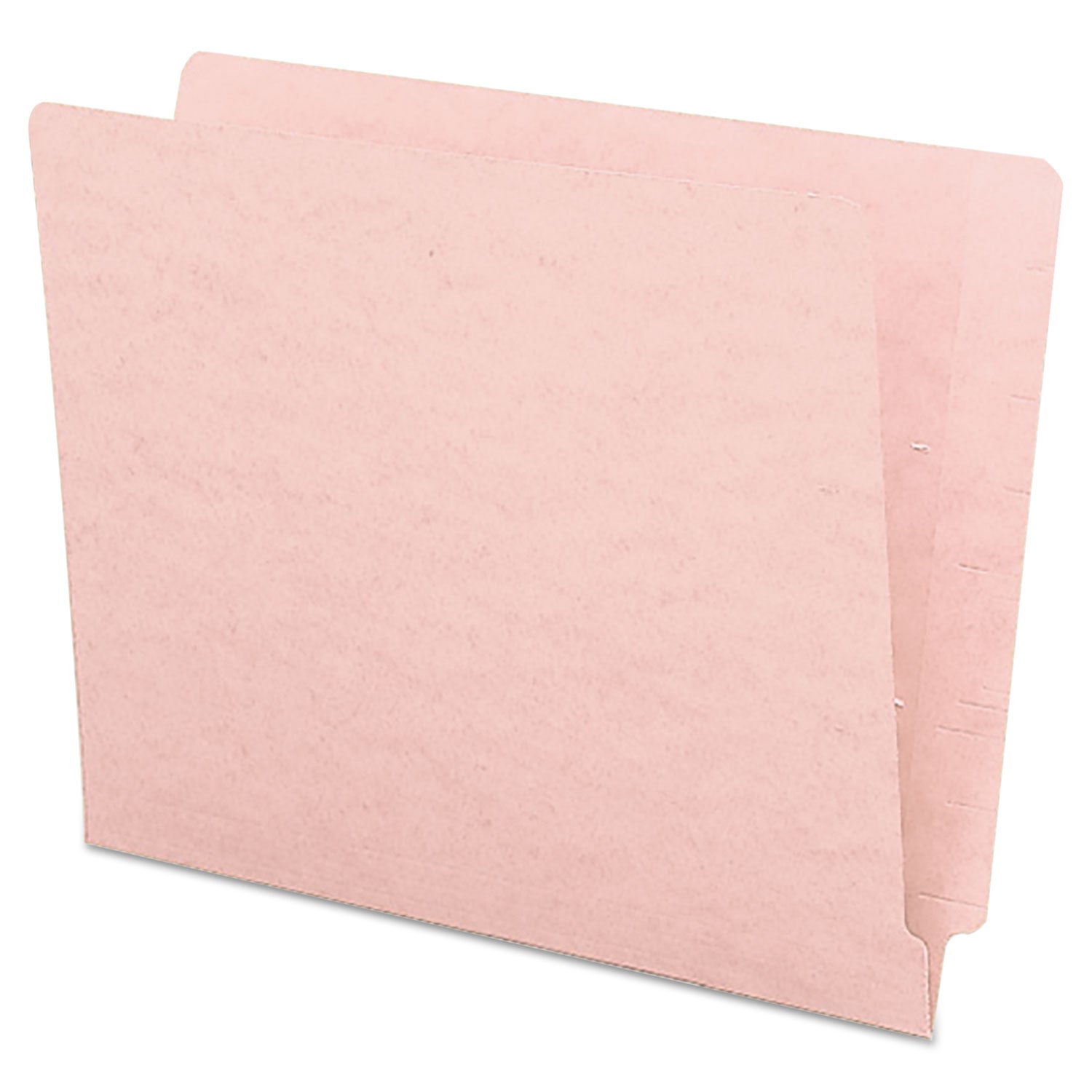 Smead Shelf-Master Straight Tab Cut Letter Recycled End Tab File Folder - 8 1/2" x 11" - 11 pt. - 2 Plys - Pink - Reinforced - 10% Recycled - 100 / Box