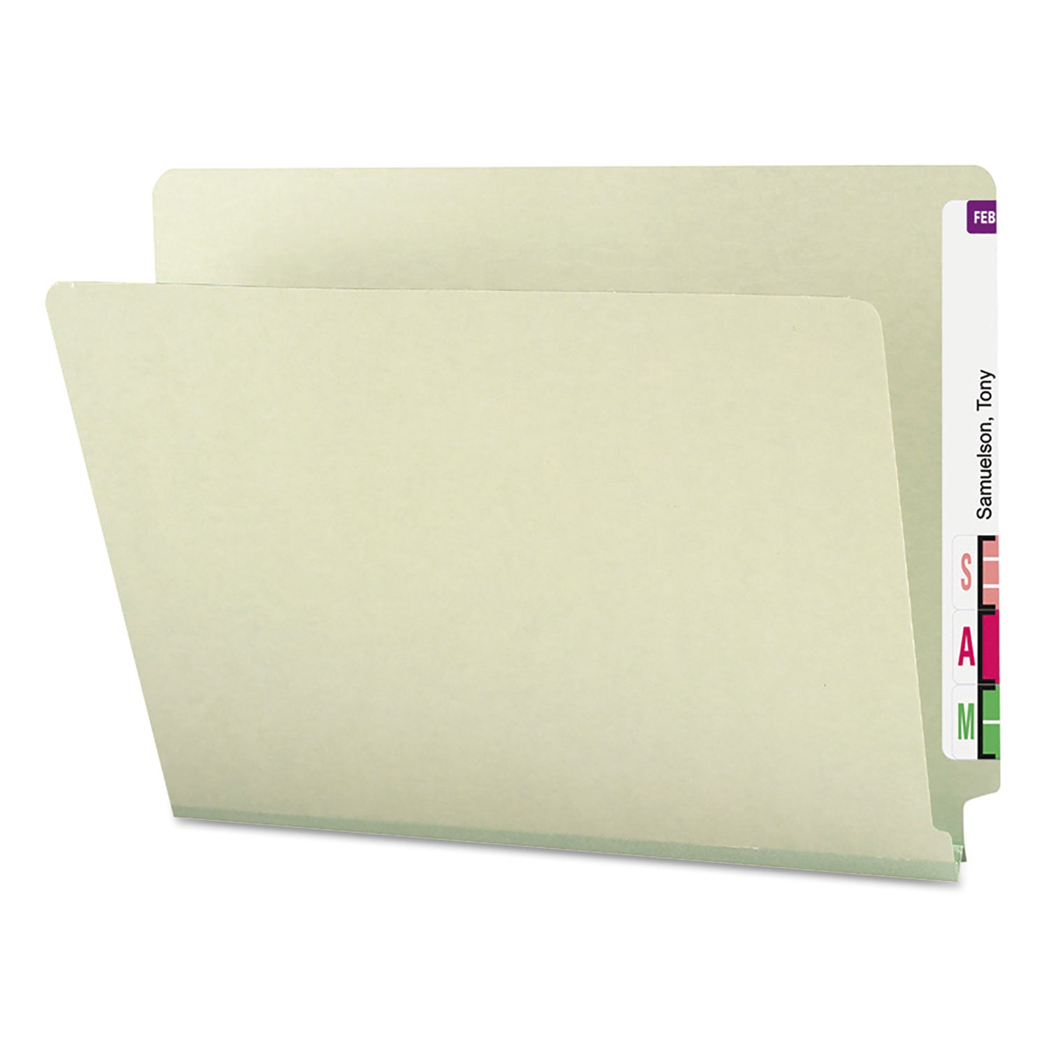 8 1/2" x 11" - 1" Expansion - 25 pt. - Pressboard - Gray, Green - Heavy Duty - 100% Recycled - 1 / Pack