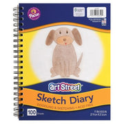 Prang (Formerly Art Street) Sketch Book  8.5 in X 11 in  Beginner Weight  White  100 Sheets