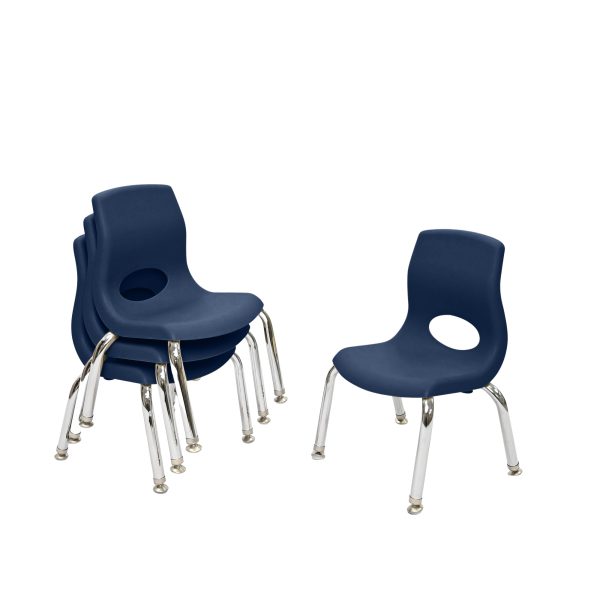 MyPosture Plus 8" Chair - Set of 4 - Navy with Chrome Legs