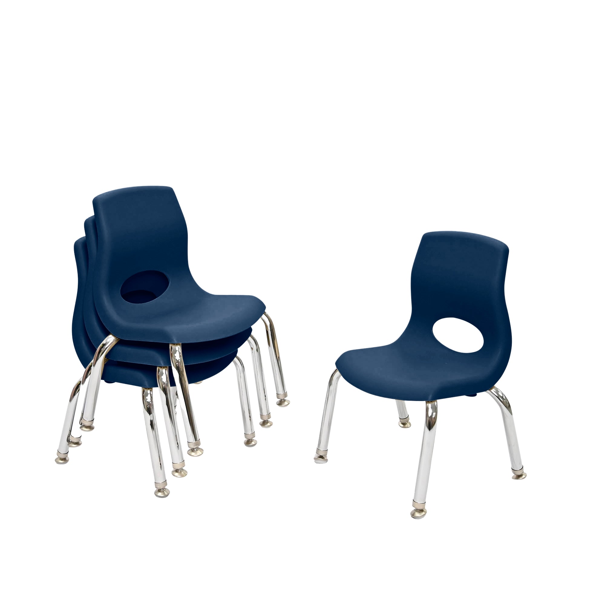 MyPosture Plus 8" Chair - Set of 4 - Navy with Chrome Legs