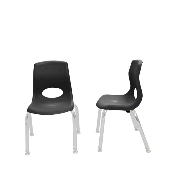MyPosture Plus 14" Chair - Set of 2 - Black with Chrome Legs