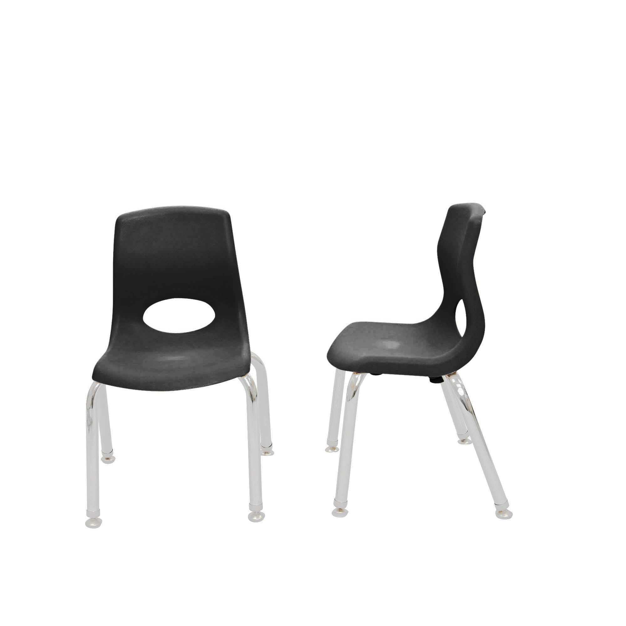 MyPosture Plus 8" Chair -Set of 2 - Black with Chrome Legs