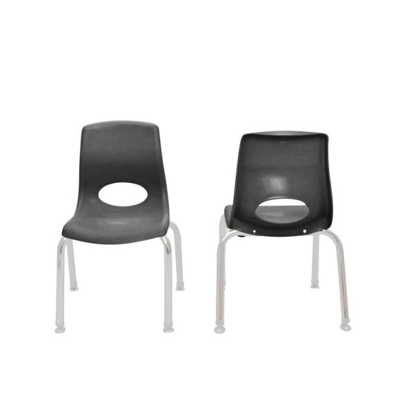 MyPosture Plus 14" Chair - Set of 2 - Black with Chrome Legs