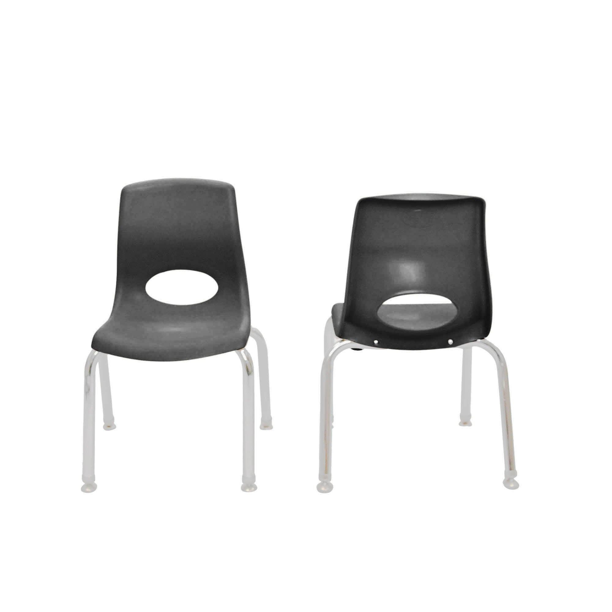 MyPosture Plus 14" Chair - Set of 2 - Black with Chrome Legs