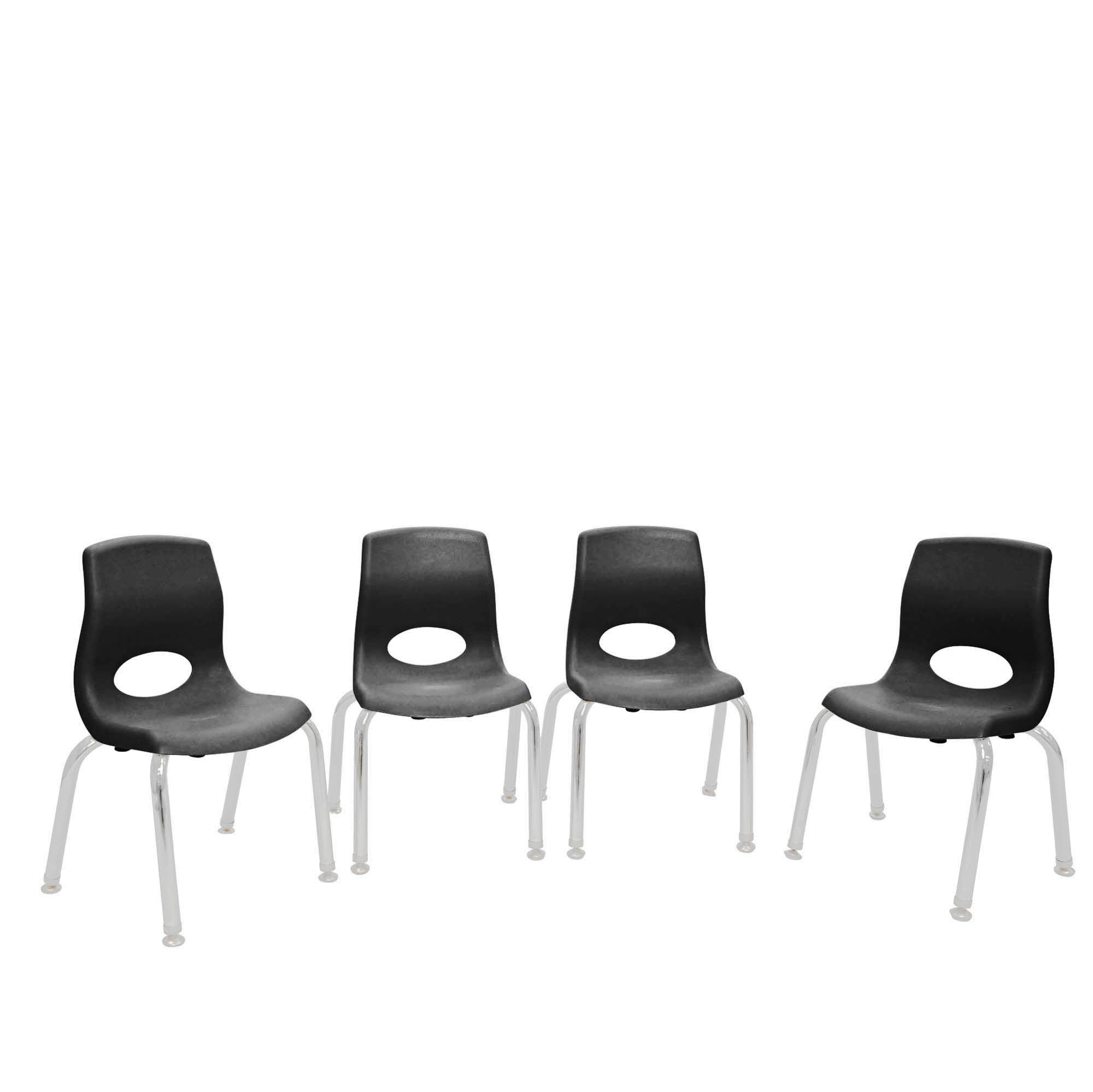 MyPosture Plus 14" Chair - Set of 4 - Black with Chrome Legs