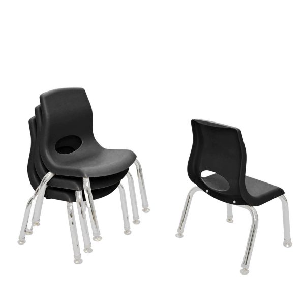 MyPosture Plus 8" Chair - Set of 4 - Black with Chrome Legs