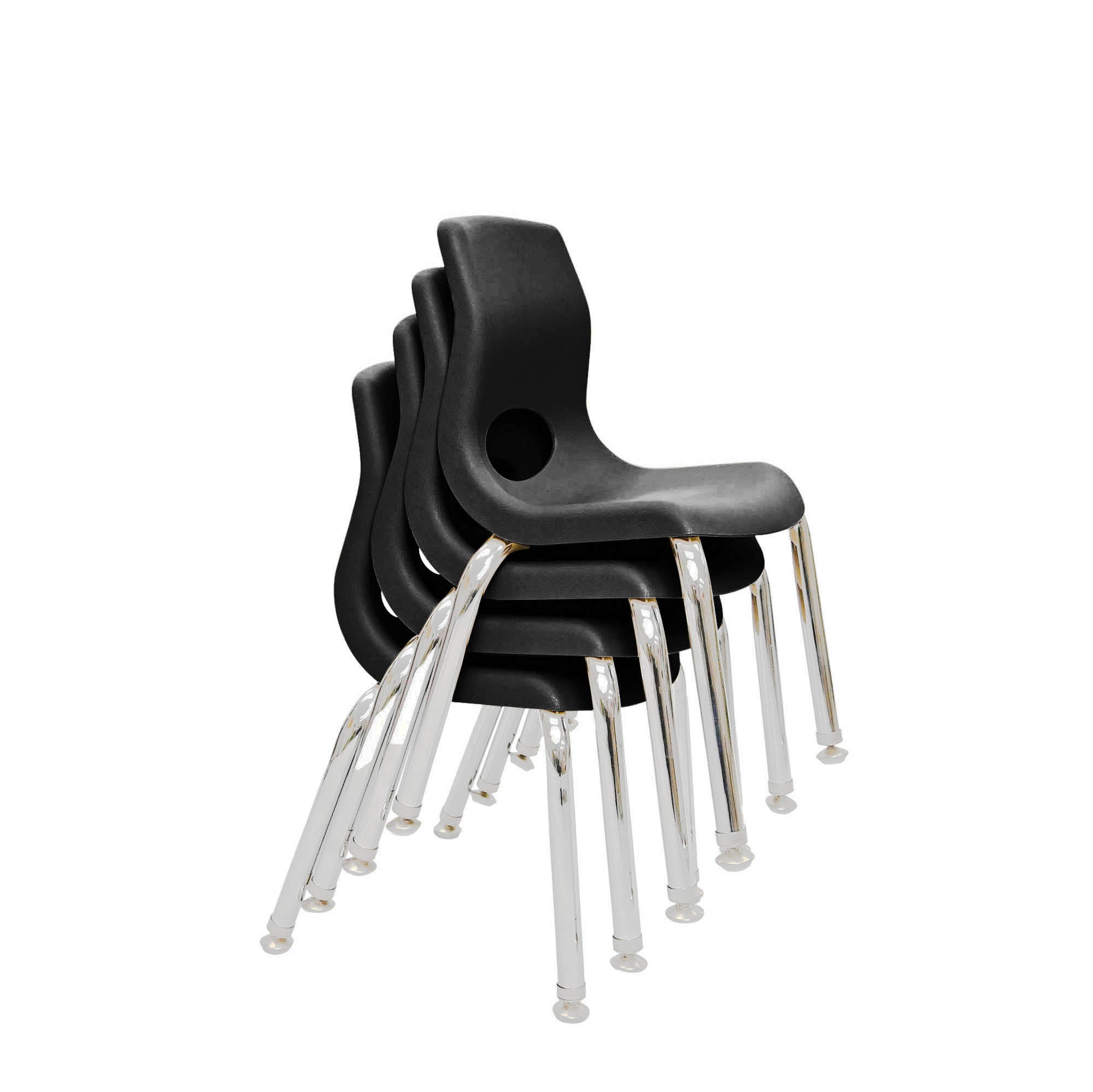 MyPosture Plus 14" Chair - Set of 4 - Black with Chrome Legs