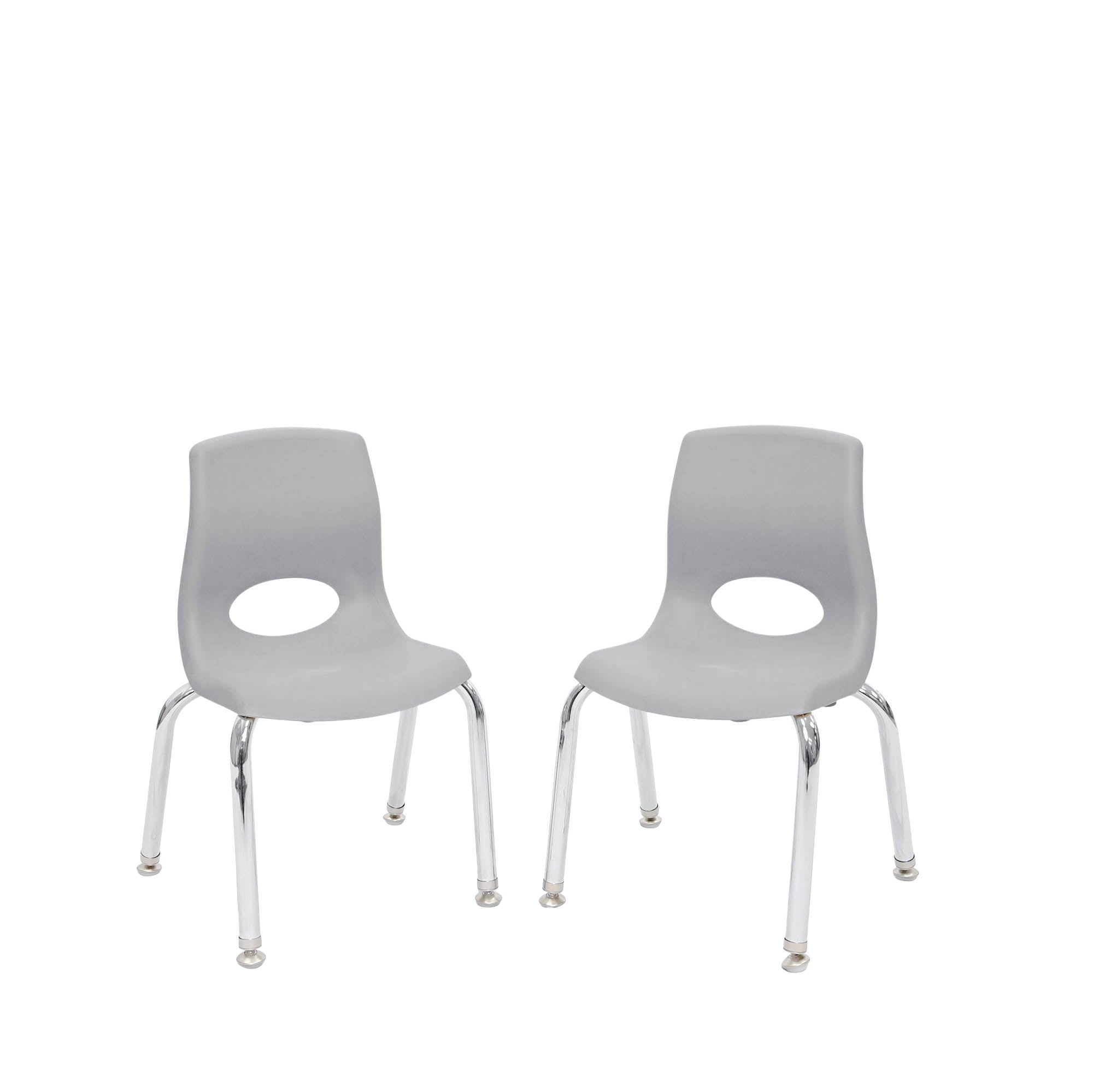 MyPosture Plus 14" Chair - Set of 2 - Gray with Chrome Legs