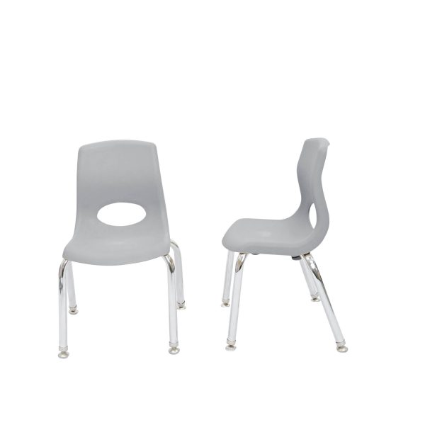 MyPosture Plus 10" Chair - Set of 2 - Gray with Chrome Legs