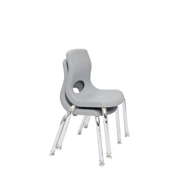 MyPosture Plus 8" Chair -Set of 2 - Gray with Chrome Legs