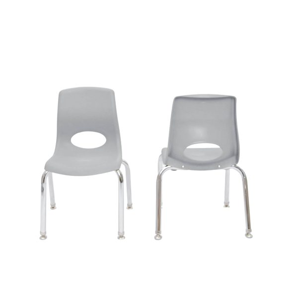 MyPosture Plus 10" Chair - Set of 2 - Gray with Chrome Legs