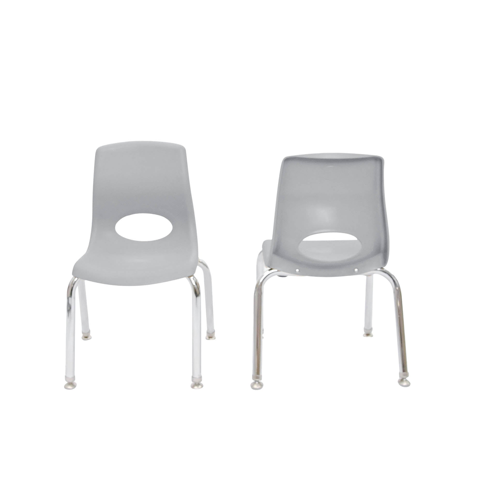 MyPosture Plus 8" Chair -Set of 2 - Gray with Chrome Legs