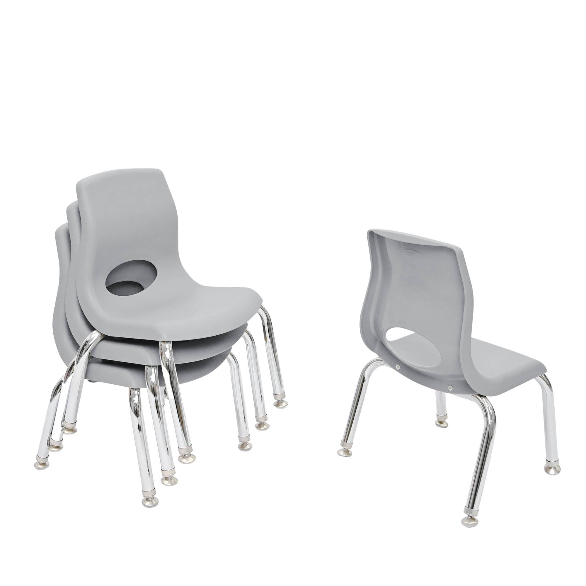MyPosture Plus 12" Chair - Set of 4 - Gray with Chrome Legs