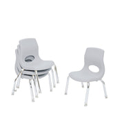 MyPosture Plus 14" Chair - Set of 4 - Gray with Chrome Legs