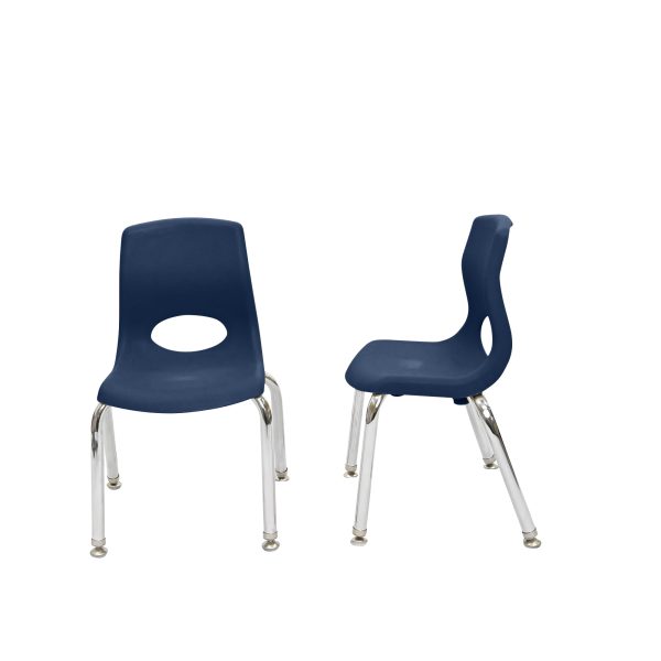 MyPosture Plus 8" Chair -Set of 2 - Navy with Chrome Legs