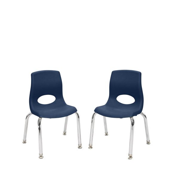 MyPosture Plus 8" Chair -Set of 2 - Navy with Chrome Legs