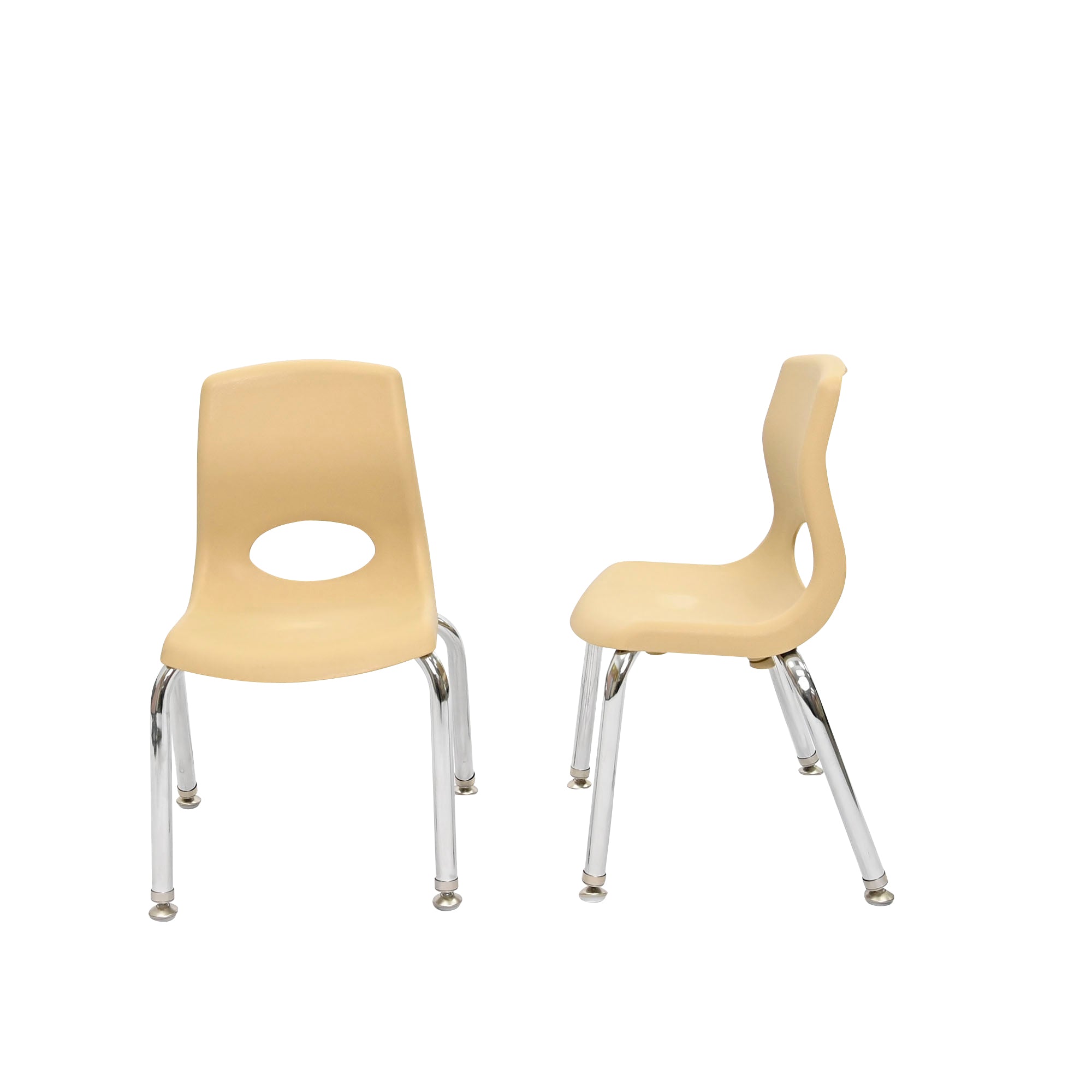 MyPosture Plus 12" Chair - Set of 2 - Tan with Chrome Legs