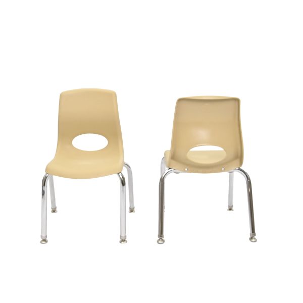 MyPosture Plus 8" Chair -Set of 2 - Tan with Chrome Legs