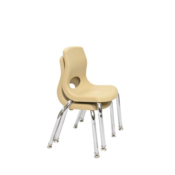 MyPosture Plus Chair with Chrome Legs - Tan - 8" - Set of 2