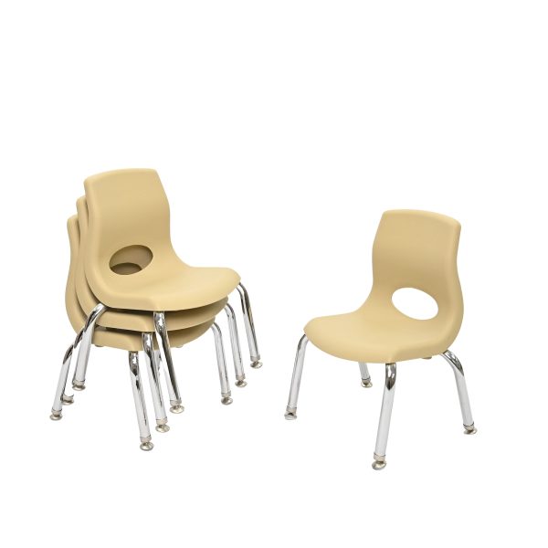 MyPosture Plus 10" Chair - Set of 4 - Tan with Chrome Legs