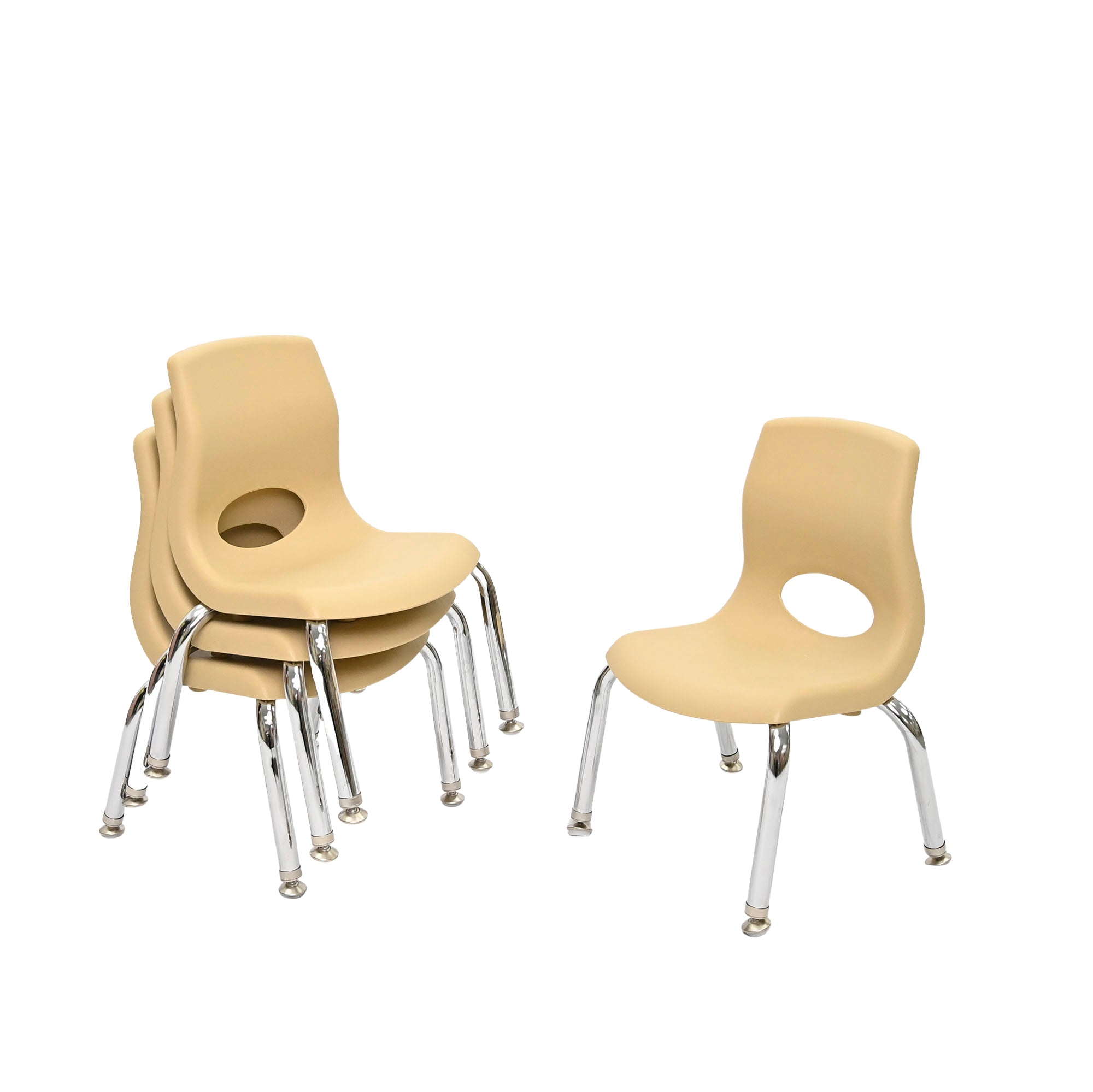 MyPosture Plus 8" Chair - Set of 4 - Tan with Chrome Legs