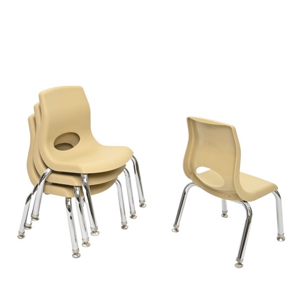MyPosture Plus 8" Chair - Set of 4 - Tan with Chrome Legs