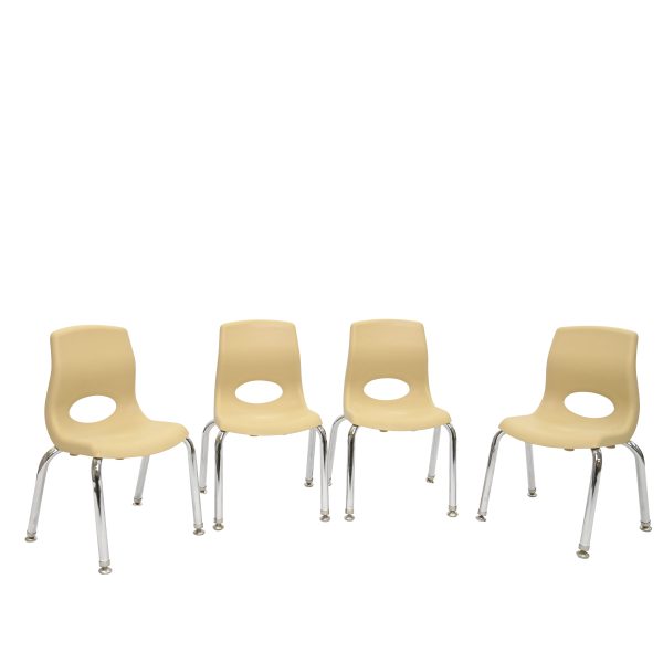 MyPosture Plus 8" Chair - Set of 4 - Tan with Chrome Legs