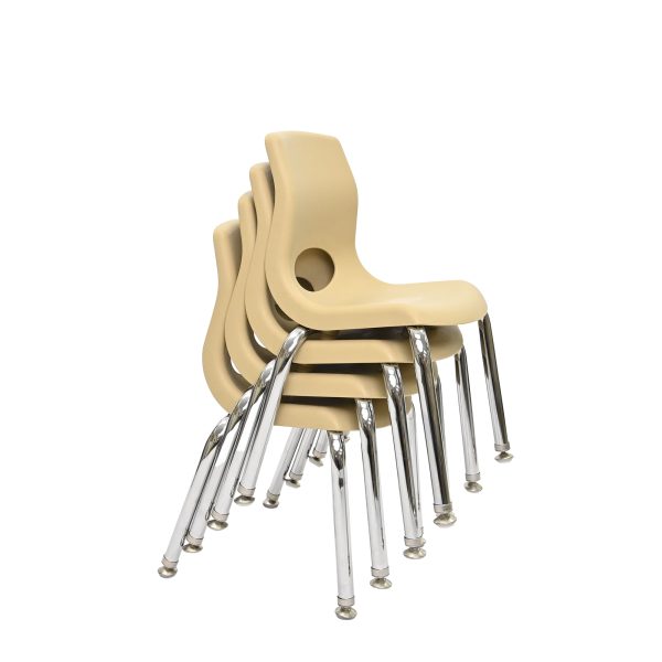 MyPosture Plus 14" Chair - Set of 4 - Tan with Chrome Legs