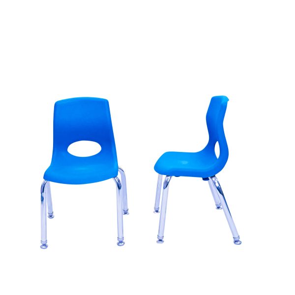MyPosture Plus 8" Chair -Set of 2 - Blue with Chrome Legs