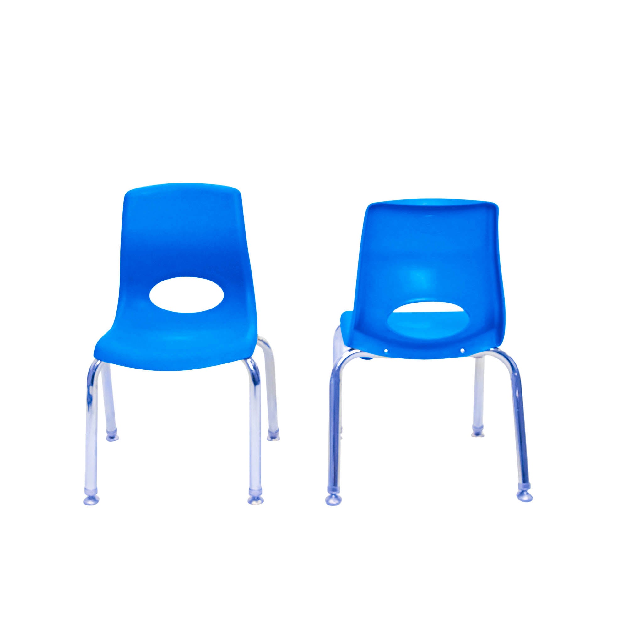 MyPosture Plus 8" Chair -Set of 2 - Blue with Chrome Legs