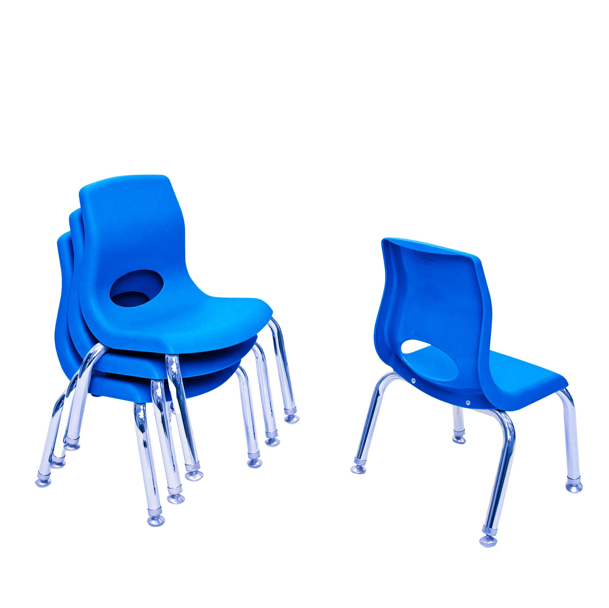 MyPosture Plus 8" Chair - Set of 4 - Blue with Chrome Legs