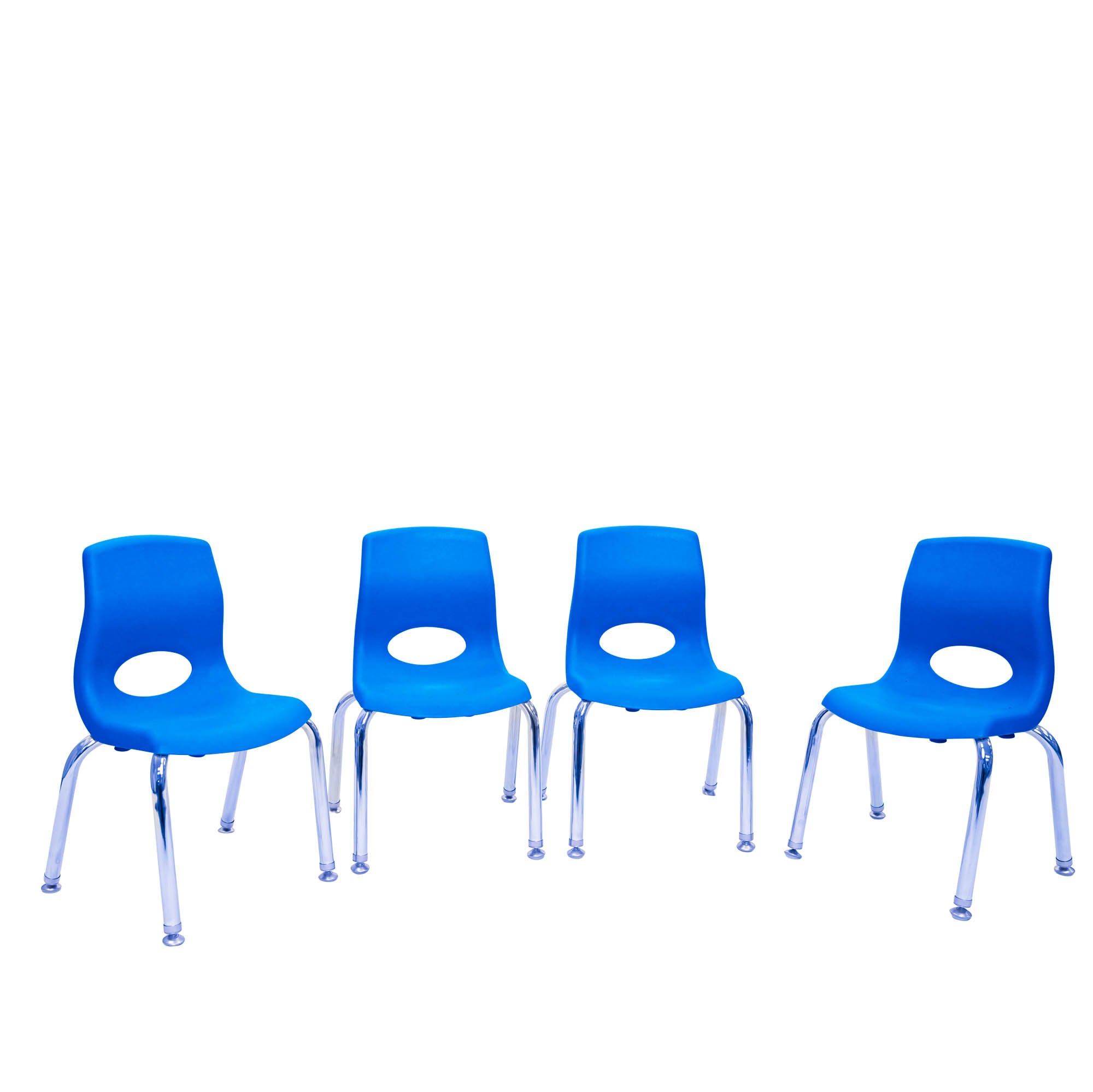 MyPosture Plus 10" Chair - Set of 4 - Blue with Chrome Legs