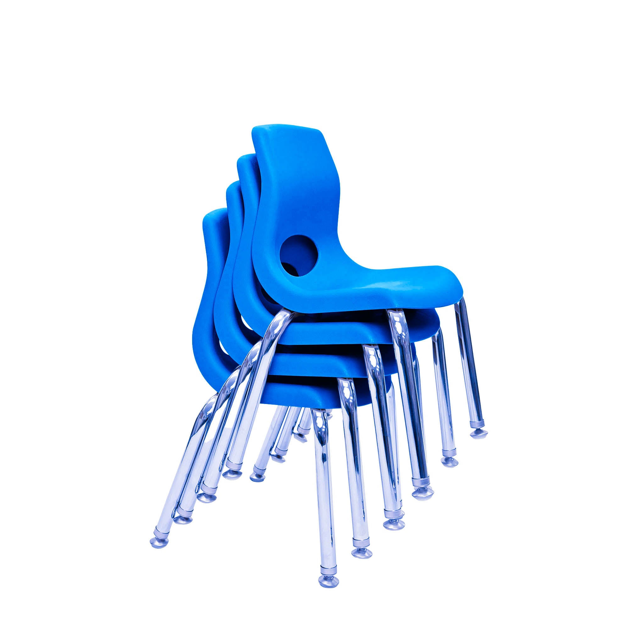 MyPosture Plus 10" Chair - Set of 4 - Blue with Chrome Legs